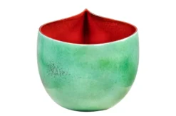 Casa Padrino Luxus Schale Blau / Rot 51 x 28 x H. 30 cm - Hohe organisch geformte Schale Drop aus Steingut - Luxus Deko Accessoires
