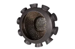 Casa Padrino Luxus Schale Bronzefarben Ø 40 x H. 19 cm - Große runde Schale Unfo aus Steingut mit bronzefarbener Oberfläche - Luxus Deko Accessoires