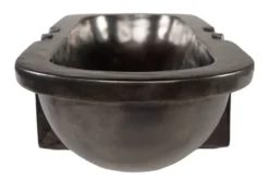 Casa Padrino Luxus Schale Grau 51 x 19,5 x H. 11 cm - Längliche Steingut Deko Schale im Gunmetal Finish - Luxus Deko Accessoires
