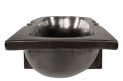 Casa Padrino Luxus Schale Grau 51 x 19,5 x H. 11 cm - Längliche Steingut Deko Schale im Gunmetal Finish - Luxus Deko Accessoires