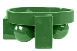 Casa Padrino Luxus Schale Grün 31,5 x 33,5 x H. 13,5 cm - Steingut Deko Schale im Basil Green Finish - Luxus Deko Accessoires