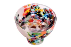 Casa Padrino Luxus Schale Mehrfarbig Ø 25 x H. 23 cm - Hohe runde Deko Schale aus Kunstharz in transparenter Konfetti Optik - Luxus Deko Accessoires