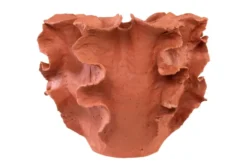 Casa Padrino Luxus Schale Naturfarben 40 x 40 x H. 30 cm - Große organisch geformte Schale Reef aus Terrakotta - Luxus Deko Accessoires