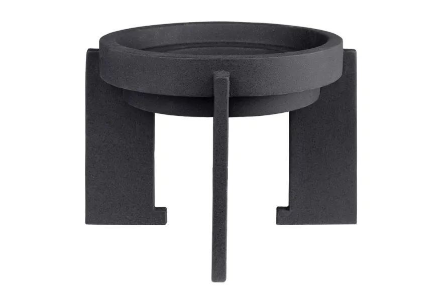 Casa Padrino Luxus Schale Schwarz 34,5 x 34,5 x H. 25 cm - Hohe Deko Schale aus Steingut mit Black Diamond Glasur - Luxus Deko Accessoires