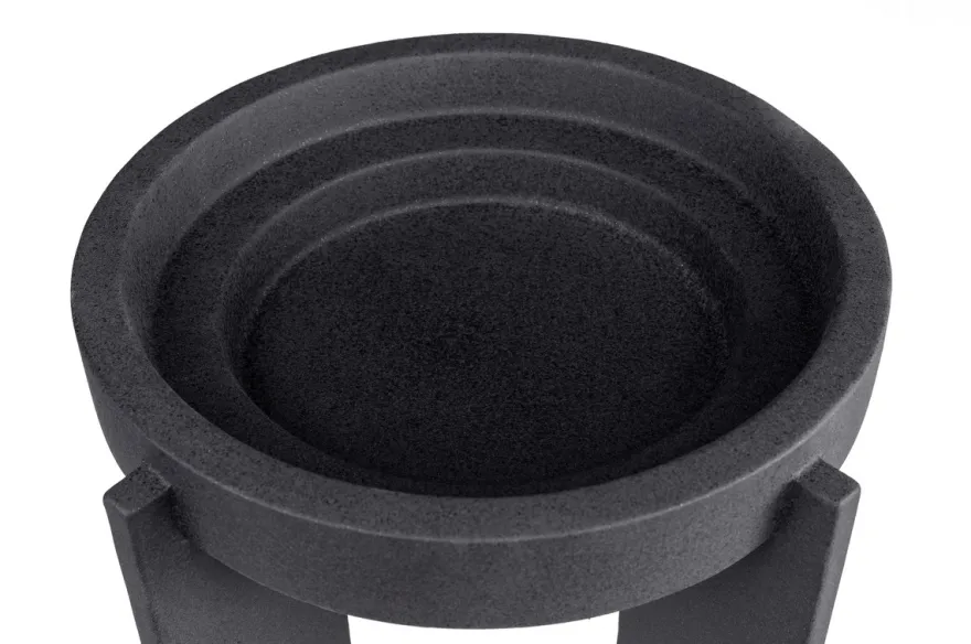 Casa Padrino Luxus Schale Schwarz 34,5 x 34,5 x H. 25 cm - Hohe Deko Schale aus Steingut mit Black Diamond Glasur - Luxus Deko Accessoires