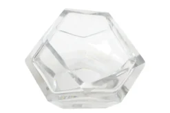 Casa Padrino Luxus Schale Ø 14,5 x H. 11,5 cm - Deko Schale aus massivem Klarglas mit facettiertem Diamant-Schliff - Luxus Deko Accessoires