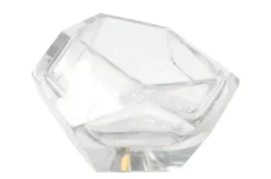 Casa Padrino Luxus Schale Ø 14,5 x H. 11,5 cm - Deko Schale aus massivem Klarglas mit facettiertem Diamant-Schliff - Luxus Deko Accessoires