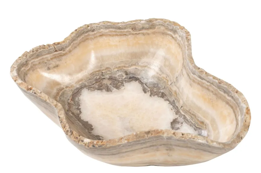 Casa Padrino Luxus Schale 30 x 38 x H. 14 cm - Deko Schale aus hochwertigem Onyx - Luxus Deko Accessoires