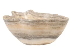 Casa Padrino Luxus Schale 30 x 38 x H. 14 cm - Deko Schale aus hochwertigem Onyx - Luxus Deko Accessoires