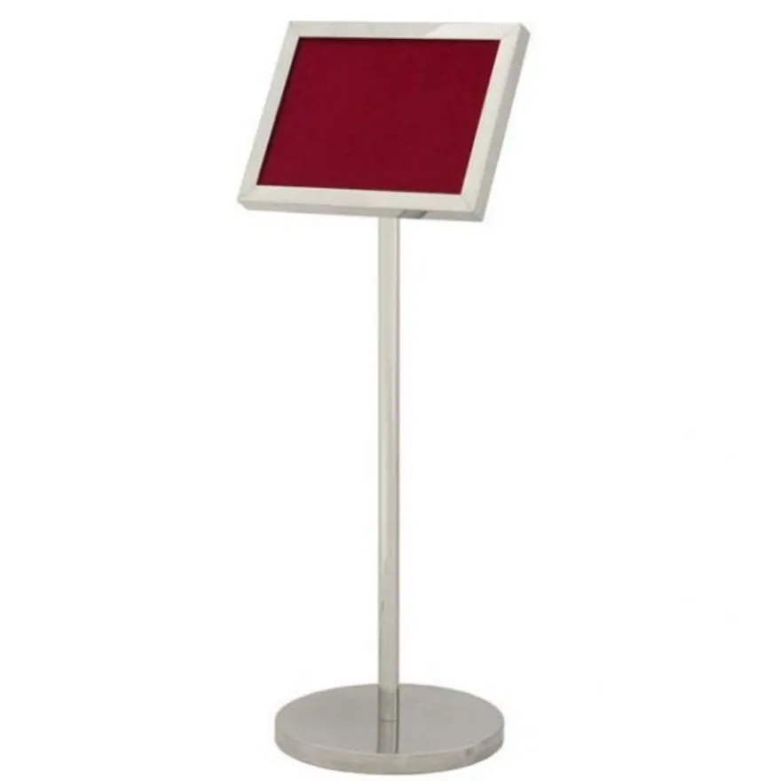 Casa Padrino Luxus Schild Ständer in Titanium Silber, Höhe 110 cm, Display 40 x 30 cm