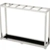 Casa Padrino Luxus Schirmständer im edlen Nickel Finish, Breite 62 cm, Höhe 45 cm - Luxuriöser Regenschirmhalter