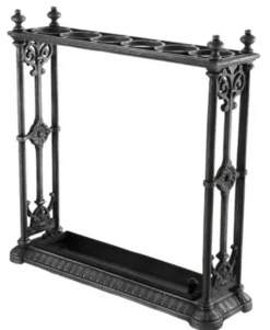 Casa Padrino Luxus Schirmständer Gusseisen Grau Schwarz - Barock - Jugendstil - Art Deco - 63,5 x 18,5 x 62,5 cm