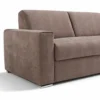 Casa Padrino Luxus Schlafsofa Braun / Silber 218 cm - Ausklappbares Wohnzimmer Sofa
