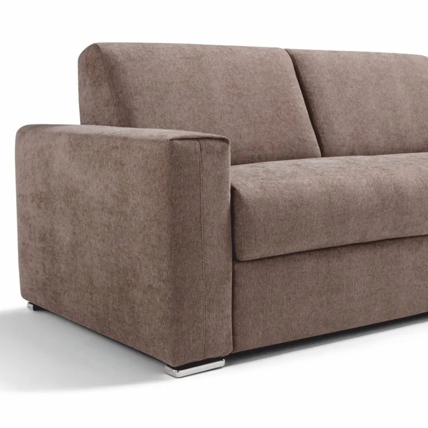 Casa Padrino Luxus Schlafsofa Braun / Silber 218 cm - Ausklappbares Wohnzimmer Sofa