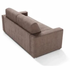 Casa Padrino Luxus Schlafsofa Braun / Silber 218 cm - Ausklappbares Wohnzimmer Sofa
