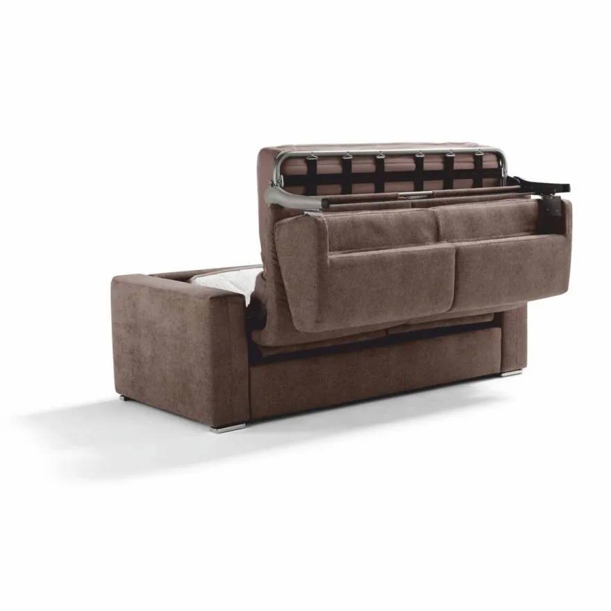 Casa Padrino Luxus Schlafsofa Braun / Silber 218 cm - Ausklappbares Wohnzimmer Sofa