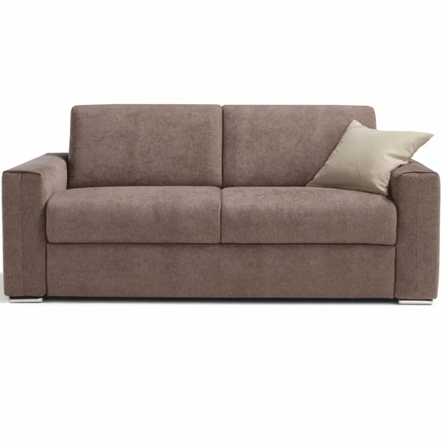 Casa Padrino Luxus Schlafsofa Braun / Silber 218 cm - Ausklappbares Wohnzimmer Sofa
