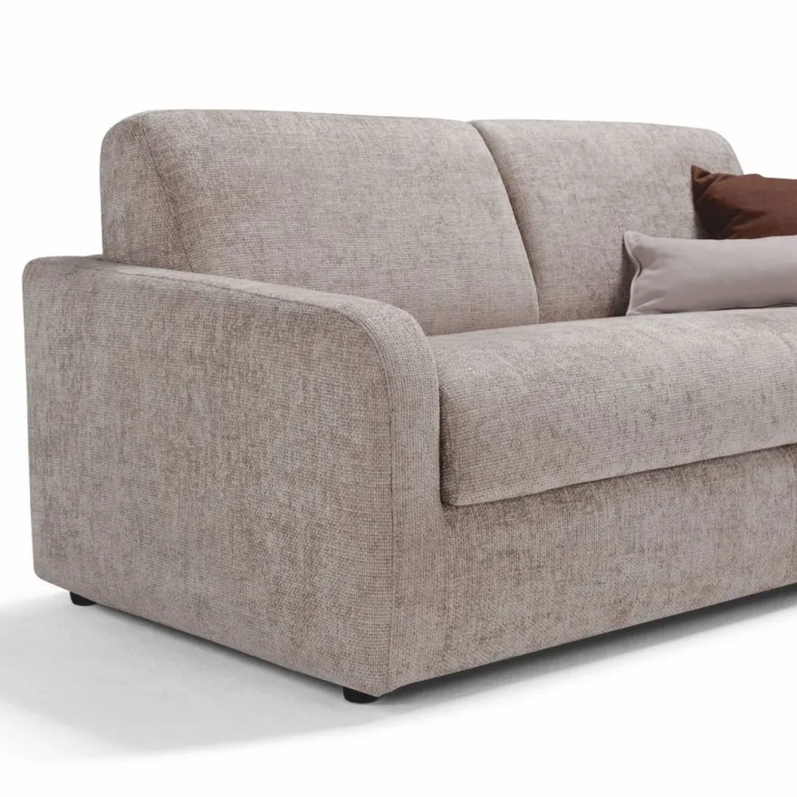 Casa Padrino Luxus Schlafsofa Grau 207 cm - Ausklappbares Wohnzimmer Sofa