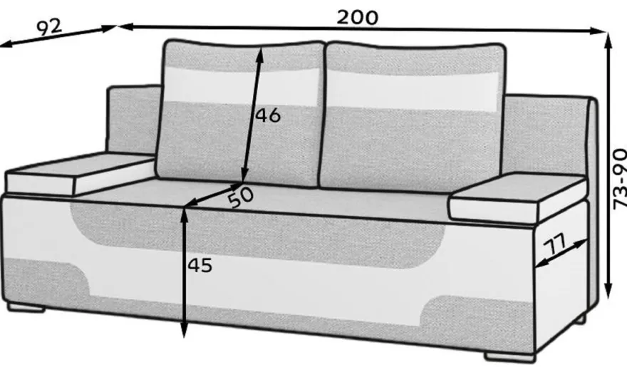 Casa Padrino Luxus Schlafsofa Grau / Weiß / Silber 200 x 92 x H. 90 cm - Wohnzimmer Sofa mit Schlaffunktion - Wohnzimmer Möbel - Luxus Möbel - Luxus Interior
