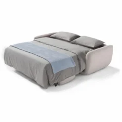 Casa Padrino Luxus Schlafsofa Hellgrau 222 cm - Ausklappbares Wohnzimmer Sofa