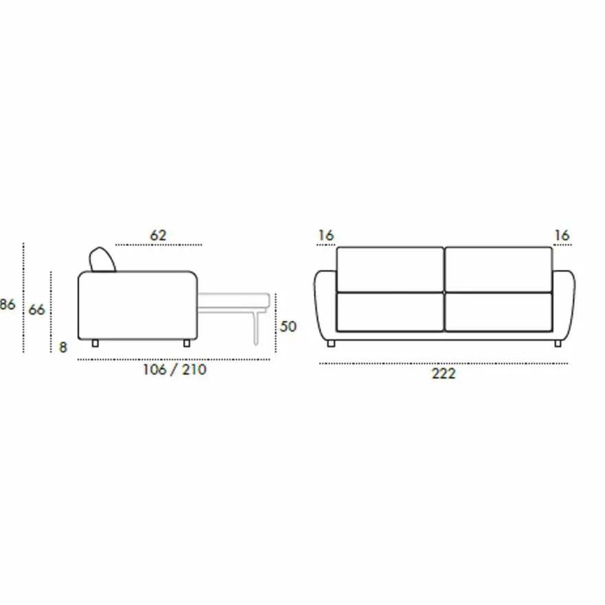Casa Padrino Luxus Schlafsofa Hellgrau 222 cm - Ausklappbares Wohnzimmer Sofa