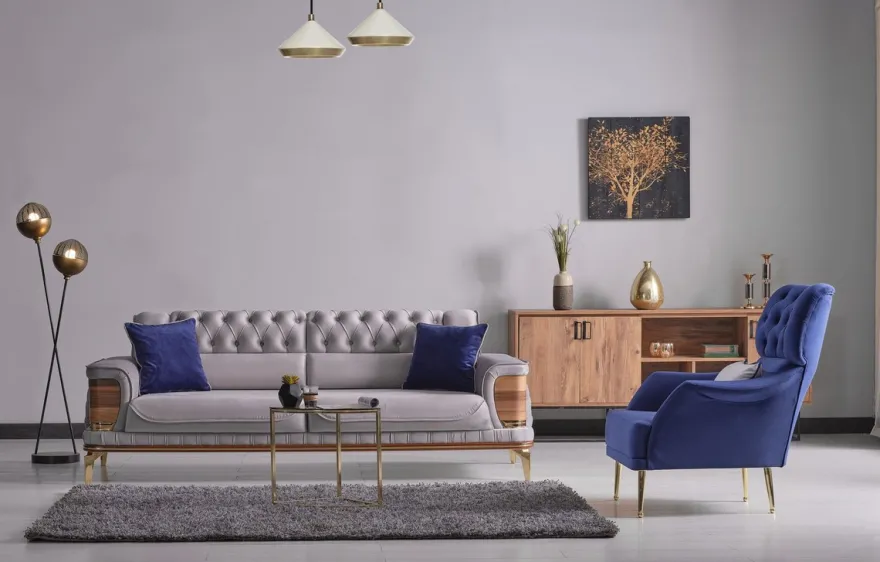 Casa Padrino Luxus Schlafsofa Grau / Braun / Gold 232 x 92 x H. 85 cm - Wohnzimmer Sofa mit 2 Kissen - Luxus Wohnzimmer Möbel
