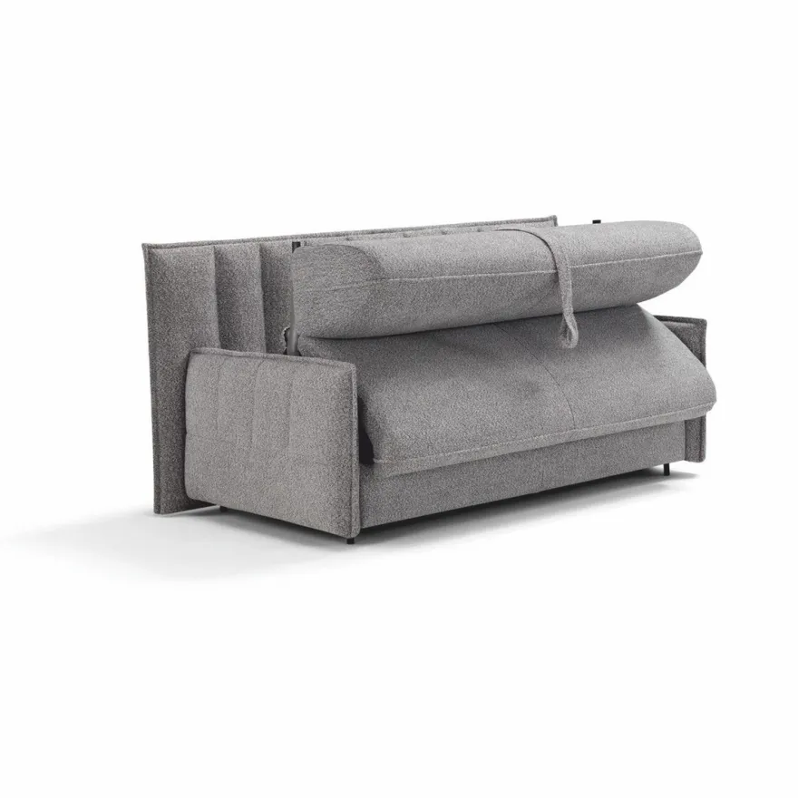 Casa Padrino Luxus Schlafsofa Grau 220 cm - Ausklappbares Wohnzimmer Sofa