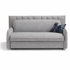Casa Padrino Luxus Schlafsofa Grau 220 cm - Ausklappbares Wohnzimmer Sofa