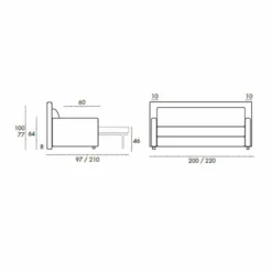 Casa Padrino Luxus Schlafsofa Grau 220 cm - Ausklappbares Wohnzimmer Sofa