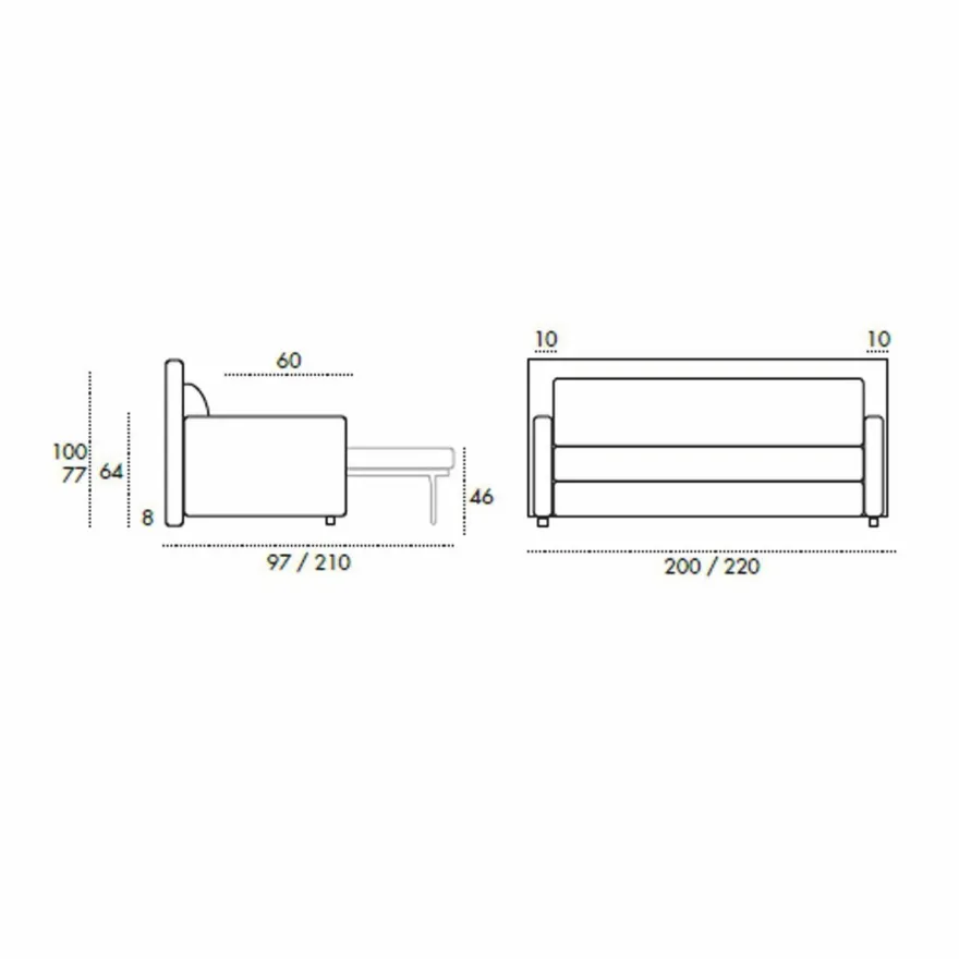 Casa Padrino Luxus Schlafsofa Grau 220 cm - Ausklappbares Wohnzimmer Sofa