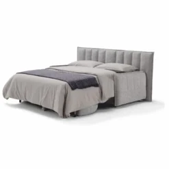 Casa Padrino Luxus Schlafsofa Grau 220 cm - Ausklappbares Wohnzimmer Sofa