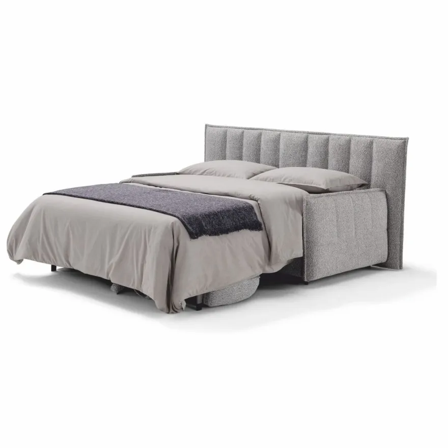 Casa Padrino Luxus Schlafsofa Grau 220 cm - Ausklappbares Wohnzimmer Sofa