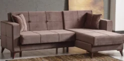 Casa Padrino Luxus Schlafsofa Dunkelbraun 243 x 150 x H. 83 cm - Modernes Wohnzimmer Sofa mit 2 Kissen - Wohnzimmer Möbel