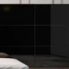 Casa Padrino Luxus Schlafzimmerschrank Braun / Schwarz 256 x 66 x H. 212 cm - Edler Massivholz Kleiderschrank mit 2 Schiebetüren - Luxus Schlafzimmer Möbel