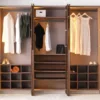 Casa Padrino Luxus Schlafzimmerschrank Dunkelbraun 360 x 62 x H. 230 cm - Beleuchteter Kleiderschrank mit 8 Glastüren - Schlafzimmer Möbel - Hotel Möbel - Luxus Möbel
