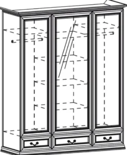 Casa Padrino Luxus Schlafzimmerschrank Braun 172,2 x 60,5 x H. 207,9 cm - Verspiegelter Massivholz Kleiderschrank mit 3 Türen und 3 Schubladen - Luxus Massivholz Schlafzimmer Möbel