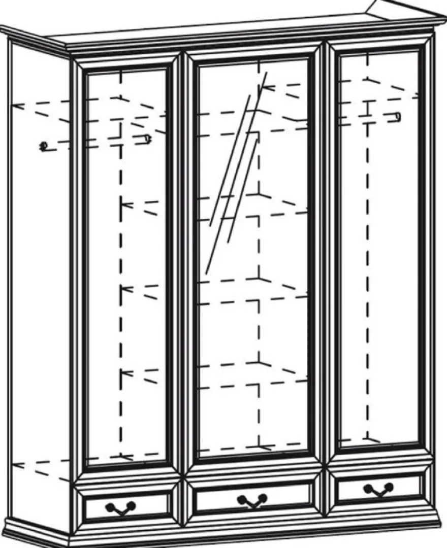 Casa Padrino Luxus Schlafzimmerschrank Braun 172,2 x 60,5 x H. 207,9 cm - Verspiegelter Massivholz Kleiderschrank mit 3 Türen und 3 Schubladen - Luxus Massivholz Schlafzimmer Möbel
