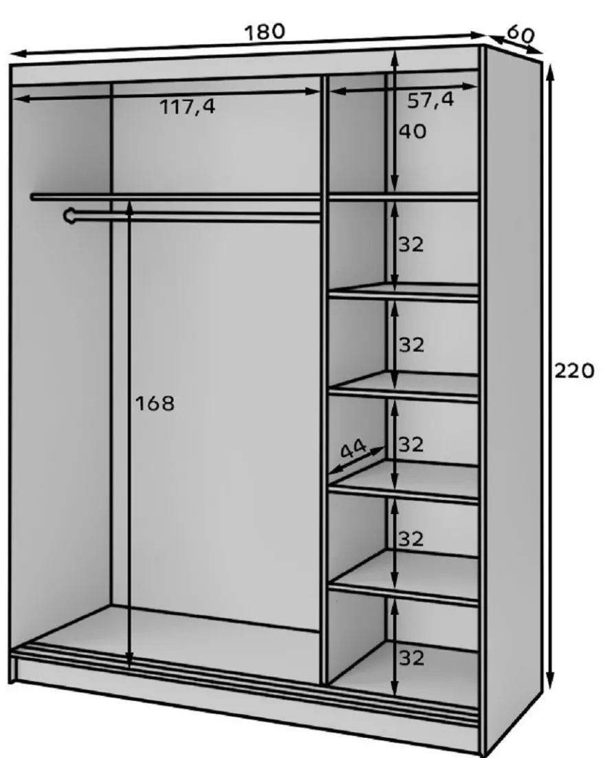 Casa Padrino Luxus Schlafzimmerschrank Schwarz / Braun 180 x 60 x H. 220 cm - Kleiderschrank mit 3 Schiebetüren - Schlafzimmer Möbel - Hotel Möbel - Luxus Möbel