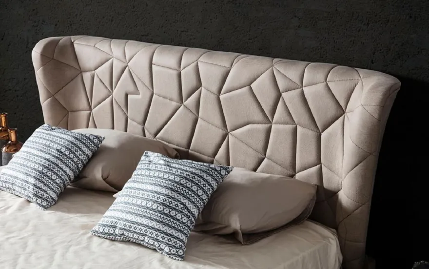 Casa Padrino Luxus Schlafzimmer Set Grau / Braun / Kupfer - 1 Doppelbett mit Kopfteil & 2 Nachtkommoden - Luxus Schlafzimmer Möbel - Luxus Schlafzimmer Einrichtung