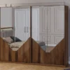 Casa Padrino Luxus Schlafzimmerschrank Braun 260 x 68 x H. 220 cm - Moderner Massivholz Kleiderschrank mit 2 Schiebetüren - Luxus Schlafzimmer Möbel