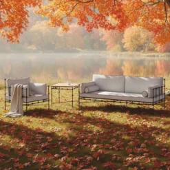 Casa Padrino Luxus Schmiedeeisen Sofa Schwarz / Grau 245 cm - Hotel & Garten Sofa