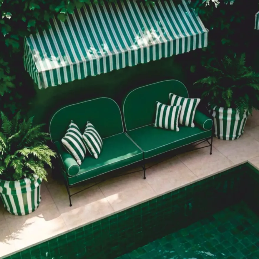 Casa Padrino Luxus Schmiedeeisen Sofa Grün / Schwarz 240 cm - Hotel & Garten Sofa