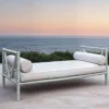 Casa Padrino Luxus Schmiedeeisen Sofa Grau / Weiß 200 cm - Hotel & Garten Sofa
