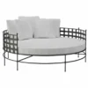 Casa Padrino Luxus Schmiedeeisen Liegeinsel Schwarz / Grau Ø 170 cm - Hotel & Garten Möbel
