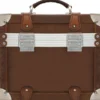Casa Padrino Luxus Schminkkoffer Vintage Braun / Silber 33 x 21 x H. 28,5 cm - Handgefertigte wasserdichte Echtleder Schminktasche im Retro Design - Luxus Qualität