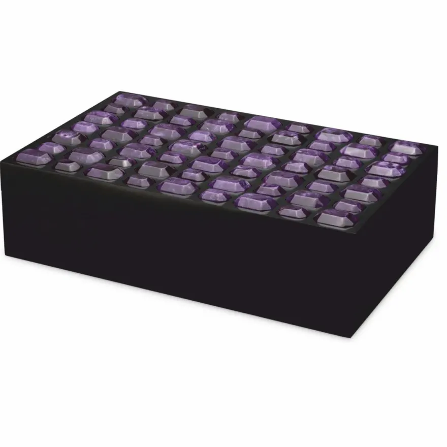 Casa Padrino Luxus Schmuckkasten Schwarz / Lila 37,5 cm - Aufbewahrungsbox
