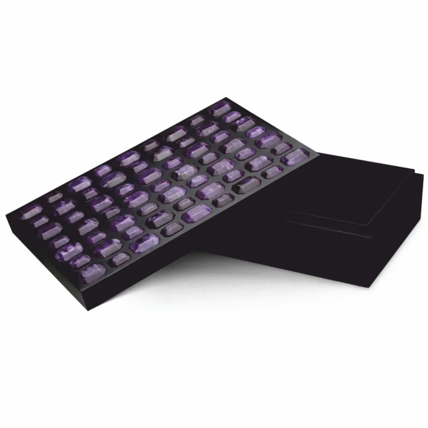 Casa Padrino Luxus Schmuckkasten Schwarz / Lila 37,5 cm - Aufbewahrungsbox