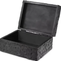 Casa Padrino Luxus Schmuckkasten Schwarz 28,5 x 22 x H. 13 cm - Schmuckschatulle - Aufbewahrungsbox - Luxus Accessoires - Deko Accessoires - Luxus Qualität