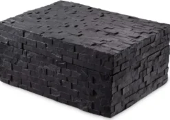 Casa Padrino Luxus Schmuckkasten Schwarz 28,5 x 22 x H. 13 cm - Schmuckschatulle - Aufbewahrungsbox - Luxus Accessoires - Deko Accessoires - Luxus Qualität