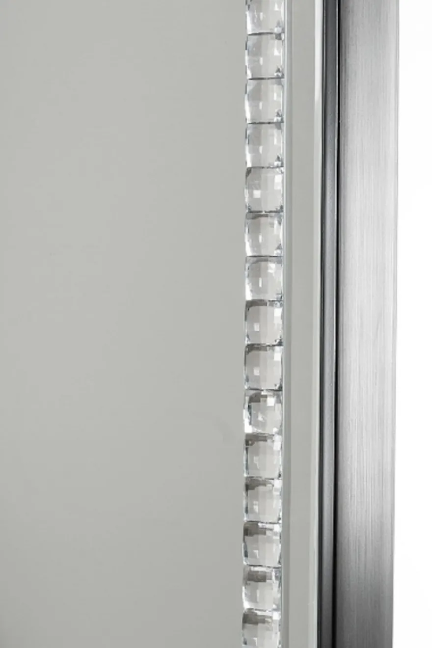 Casa Padrino Luxus Schmuckschrank mit Spiegeltür Silber / Schwarz 35 x 9 x H. 120 cm - Luxus Kollektion